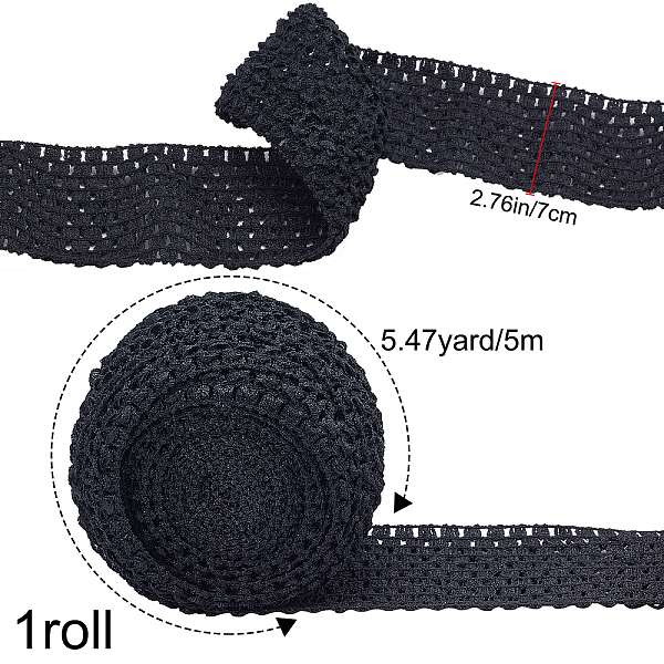 PandaHall GORGECRAFT 5.5 Yards 2.8" Wide Elastic Crochet Headband Ribbon Crochet Stretch Trim Fabric for Hair Accessories Tube Top, Black...
PandaHall GORGECRAFT 5.5 Yards 2.8" Wide Elastic Crochet Headband Ribbon Crochet Stretch Trim Fabric for Hair Accessories Tube Top, Black...