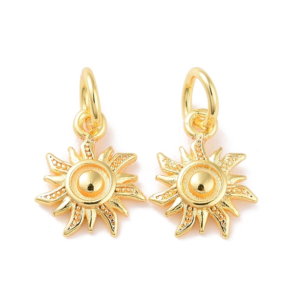 PandaHall Brass Charms, with Jump Ring, Cadmium Free & Lead Free, Sun, Real 18K Gold Plated, 10.5x8x2mm, Hole: 3mm Brass Sun
PandaHall Brass Charms, with Jump Ring, Cadmium Free & Lead Free, Sun, Real 18K Gold Plated, 10.5x8x2mm, Hole: 3mm Brass Sun