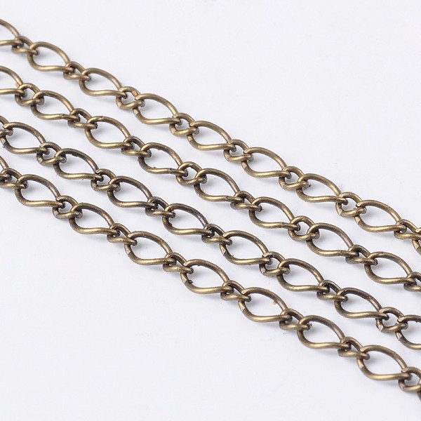 PandaHall Iron Handmade Chains Figaro Chains Mother-Son Chains, Unwelded, Antique Bronze Color, with Spool, Mother Link: 3.5x6mm, Son Link...
PandaHall Iron Handmade Chains Figaro Chains Mother-Son Chains, Unwelded, Antique Bronze Color, with Spool, Mother Link: 3.5x6mm, Son Link...