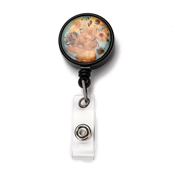 PandaHall Flat Round ABS Plastic Badge Reel, Retractable Badge Holder, with Platinum Iron Alligator Clip, Saddle Brown, Sunflower Pattern...
PandaHall Flat Round ABS Plastic Badge Reel, Retractable Badge Holder, with Platinum Iron Alligator Clip, Saddle Brown, Sunflower Pattern...