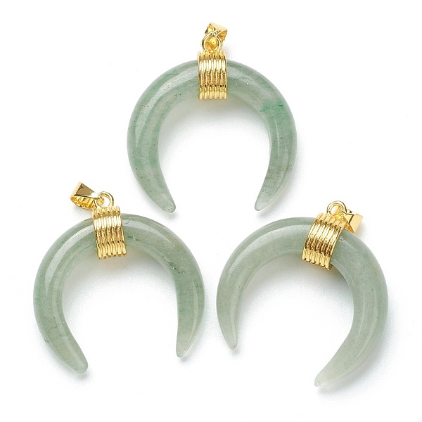 PandaHall Natural Green Aventurine Pendants, with Golden Brass Findings, Double Horn/Crescent Moon, 31~33x30x10mm, Hole: 6x4mm Green...
PandaHall Natural Green Aventurine Pendants, with Golden Brass Findings, Double Horn/Crescent Moon, 31~33x30x10mm, Hole: 6x4mm Green...