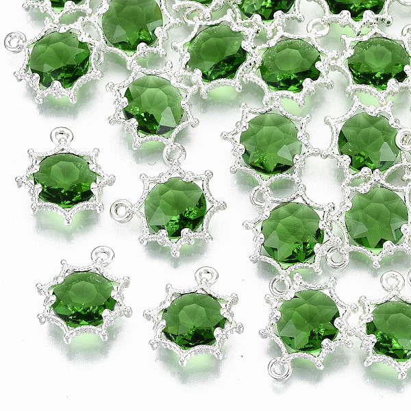 PandaHall Faceted Glass Pendants, with Eco-Friendly Alloy Findings, Cadmium Free & Nickel Free & Lead Free, Faceted, Flower, Silver, Lime...
PandaHall Faceted Glass Pendants, with Eco-Friendly Alloy Findings, Cadmium Free & Nickel Free & Lead Free, Faceted, Flower, Silver, Lime...
