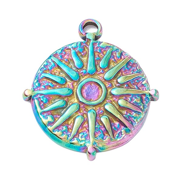 PandaHall Vacuum Plating 304 Stainless Steel Pendant Cabochons Settings, Flat Round with Sun, Rainbow Color, Tray: 2.5mm, 22x19.5x2mm, Hole...
PandaHall Vacuum Plating 304 Stainless Steel Pendant Cabochons Settings, Flat Round with Sun, Rainbow Color, Tray: 2.5mm, 22x19.5x2mm, Hole...