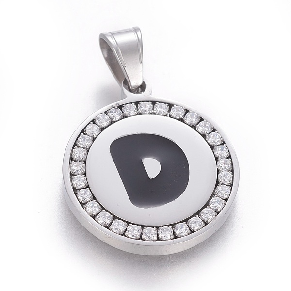 PandaHall 304 Stainless Steel Enamel Pendants, with Cubic Zirconia, Flat Round with Letter, Stainless Steel Color, Clear, Letter.D...
PandaHall 304 Stainless Steel Enamel Pendants, with Cubic Zirconia, Flat Round with Letter, Stainless Steel Color, Clear, Letter.D...