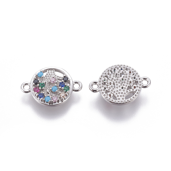 PandaHall Brass Micro Pave Cubic Zirconia Links, Flat Round with Tree of Life, Colorful, Platinum, 10.5x15x2mm, Hole: 1.2mm Brass+Cubic...
PandaHall Brass Micro Pave Cubic Zirconia Links, Flat Round with Tree of Life, Colorful, Platinum, 10.5x15x2mm, Hole: 1.2mm Brass+Cubic...