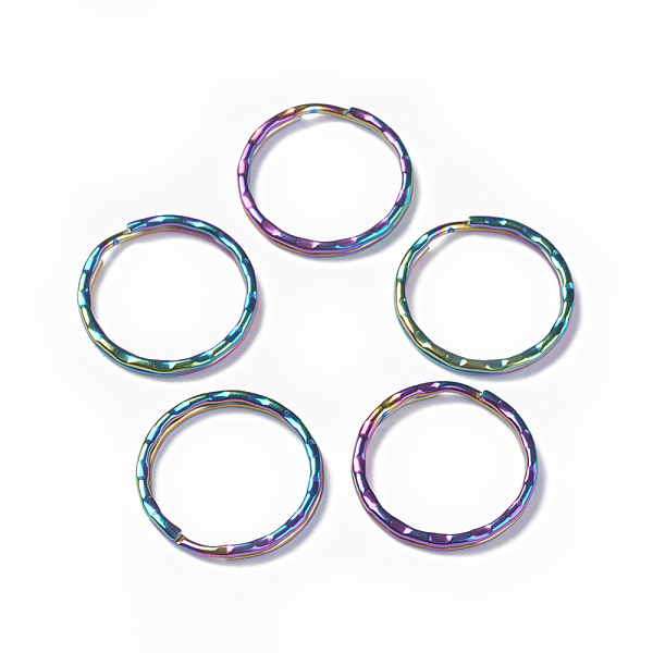 PandaHall Ion Plating(IP) 304 Stainless Steel Split Key Rings, Keychain Clasp Findings, Textured, Rainbow Color, 25x3mm 304 Stainless Steel...
PandaHall Ion Plating(IP) 304 Stainless Steel Split Key Rings, Keychain Clasp Findings, Textured, Rainbow Color, 25x3mm 304 Stainless Steel...