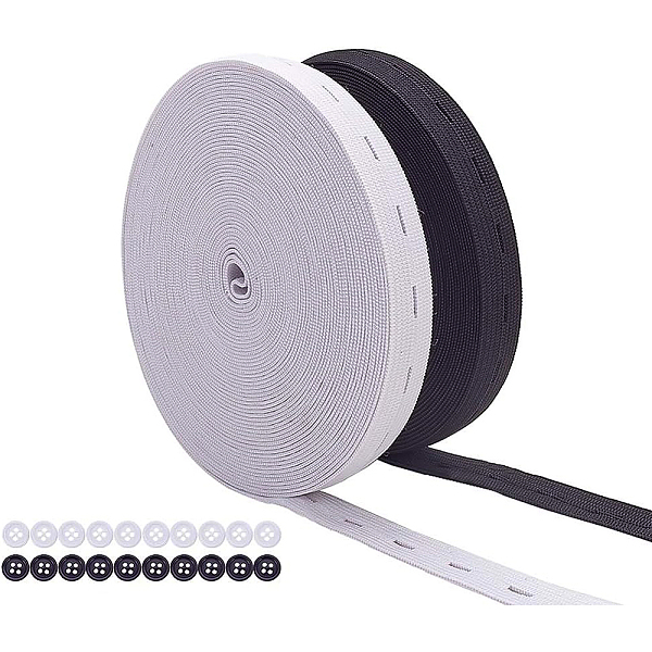 PandaHall BENECREAT 15mm 18 Meters/20 Yards Elastic Stretch Band Buttonhole Knit Elastic Band and 20PCS Resin Buttons for Skirts Shorts..., Multicolor
PandaHall BENECREAT 15mm 18 Meters/20 Yards Elastic Stretch Band Buttonhole Knit Elastic Band and 20PCS Resin Buttons for Skirts Shorts..., Multicolor