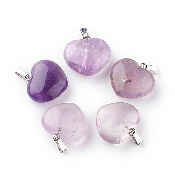 PandaHall Natural Amethyst Pendants, with Platinum Tone Alloy Findings, Heart, 21~22x23x10mm, Hole: 2.5x5.5mm Amethyst Heart
PandaHall Natural Amethyst Pendants, with Platinum Tone Alloy Findings, Heart, 21~22x23x10mm, Hole: 2.5x5.5mm Amethyst Heart