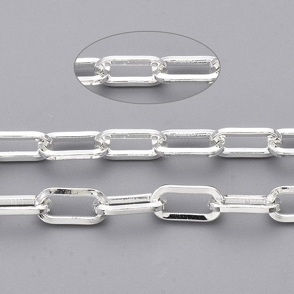 PandaHall Unwelded Iron Paperclip Chains, Flat Oval, Drawn Elongated Cable Chains, with Spool, Silver Color Plated, 10x5x1mm, about 82.02...
PandaHall Unwelded Iron Paperclip Chains, Flat Oval, Drawn Elongated Cable Chains, with Spool, Silver Color Plated, 10x5x1mm, about 82.02...
