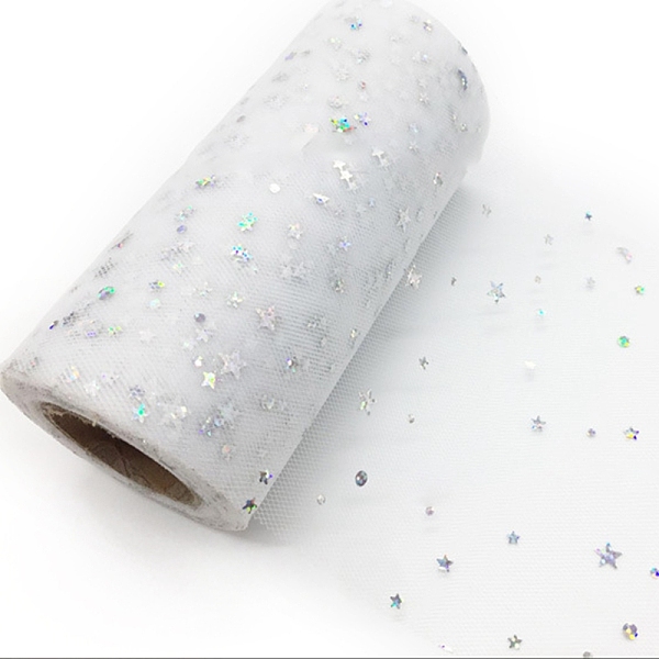 PandaHall Sparkle Polyester Tulle Fabric Rolls, Mesh Ribbon Spool with Silver Tone Star & Moon & Sun Sequins, for Wedding and Decoration..., White
PandaHall Sparkle Polyester Tulle Fabric Rolls, Mesh Ribbon Spool with Silver Tone Star & Moon & Sun Sequins, for Wedding and Decoration..., White