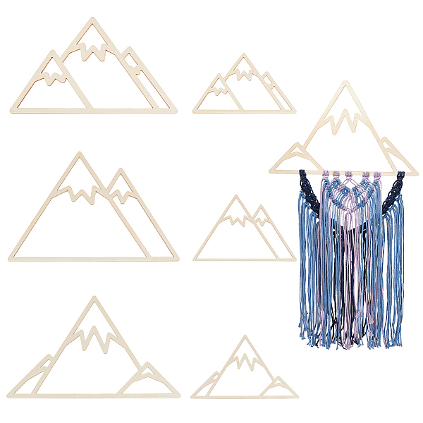 PandaHall Basswood Crochet Frames, Tassel Ornament Craft Macrame Tool, Mountain, 25~40x15~27x0.25cm, 6pcs/set Wood Mountain Gold
PandaHall Basswood Crochet Frames, Tassel Ornament Craft Macrame Tool, Mountain, 25~40x15~27x0.25cm, 6pcs/set Wood Mountain Gold