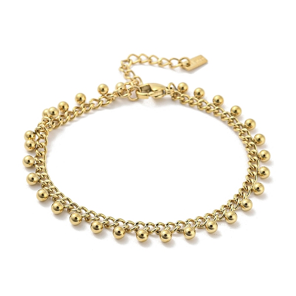 PandaHall 304 Stainless Steel Round Ball Charms Link Chain Bracelets, Real 14K Gold Plated, 6-3/8 inch(16.2cm) 304 Stainless Steel Round
PandaHall 304 Stainless Steel Round Ball Charms Link Chain Bracelets, Real 14K Gold Plated, 6-3/8 inch(16.2cm) 304 Stainless Steel Round