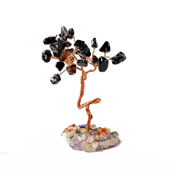 PandaHall Natural Gemstone Chips and Natural Obsidian Pedestal Display Decorations, with Rose Gold Plated Brass Wires, Lucky Tree, 60~131mm...
PandaHall Natural Gemstone Chips and Natural Obsidian Pedestal Display Decorations, with Rose Gold Plated Brass Wires, Lucky Tree, 60~131mm...