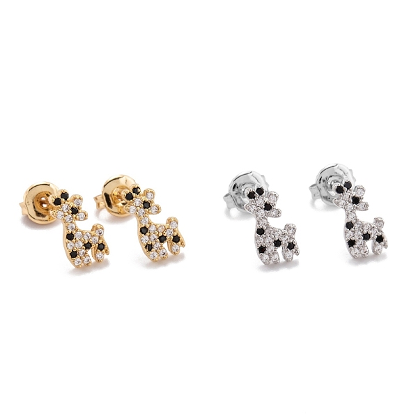 PandaHall Brass Micro Pave Cubic Zirconia Stud Earrings, with Ear Nuts, Long-Lasting Plated, Giraffe, Black & Clear, Mixed Color, 11.5x6x2mm...
PandaHall Brass Micro Pave Cubic Zirconia Stud Earrings, with Ear Nuts, Long-Lasting Plated, Giraffe, Black & Clear, Mixed Color, 11.5x6x2mm...
