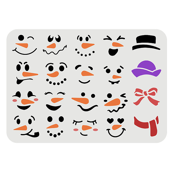 PandaHall FINGERINSPIRE Snowman Face Stencil 29.7x21cm Snowman Stencil Plastic Snowman Smile Face Hat Bow Scarf Pattern Stencils DIY Home...
PandaHall FINGERINSPIRE Snowman Face Stencil 29.7x21cm Snowman Stencil Plastic Snowman Smile Face Hat Bow Scarf Pattern Stencils DIY Home...