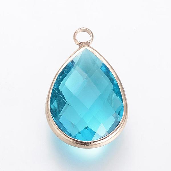 PandaHall Glass Pendants, with Brass Findings, Faceted, Drop, Light Gold, Sky Blue, 14x7.5x4mm, Hole: 1.8~2.3mm Brass+Glass Teardrop Blue
PandaHall Glass Pendants, with Brass Findings, Faceted, Drop, Light Gold, Sky Blue, 14x7.5x4mm, Hole: 1.8~2.3mm Brass+Glass Teardrop Blue