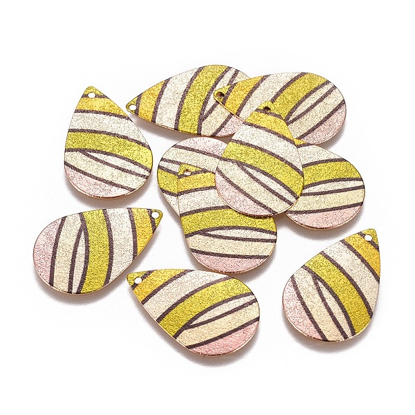 PandaHall Iron Pendants, Printed, Frosted, Teardrop, Golden, Colorful, 27.5x18x0.2mm, Hole: 1mm Iron Teardrop
PandaHall Iron Pendants, Printed, Frosted, Teardrop, Golden, Colorful, 27.5x18x0.2mm, Hole: 1mm Iron Teardrop