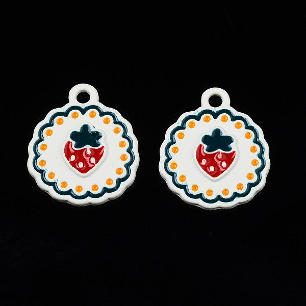 PandaHall Alloy Spray Painted Enamel Pendants, Cadmium Free & Lead Free, Flat Round with Strawberry, Prussian Blue, 19x16x2mm, Hole: 1.8mm...
PandaHall Alloy Spray Painted Enamel Pendants, Cadmium Free & Lead Free, Flat Round with Strawberry, Prussian Blue, 19x16x2mm, Hole: 1.8mm...