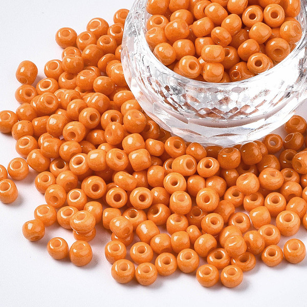 PandaHall 6/0 Glass Seed Beads, Baking Paint, Round Hole, Round, Dark Orange, 4~5x3~5mm, Hole: 1.2~1.5mm, about 4500pcs/Pound Glass
PandaHall 6/0 Glass Seed Beads, Baking Paint, Round Hole, Round, Dark Orange, 4~5x3~5mm, Hole: 1.2~1.5mm, about 4500pcs/Pound Glass