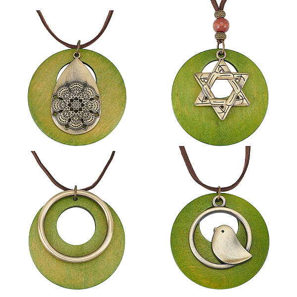 PandaHall ANATTASOUL 4Pcs 4 Styles Tibetan Style Alloy Pendant Necklaces Set with Faux Suede Cords, Star & Flower & Bird & Flat Round...
PandaHall ANATTASOUL 4Pcs 4 Styles Tibetan Style Alloy Pendant Necklaces Set with Faux Suede Cords, Star & Flower & Bird & Flat Round...