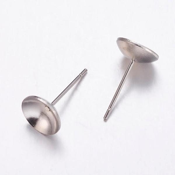 PandaHall 304 Stainless Steel Stud Earrings Findings, Stainless Steel Color, Tray: 7.5mm, 13x8mm, Pin: 0.7mm 304 Stainless Steel Others
PandaHall 304 Stainless Steel Stud Earrings Findings, Stainless Steel Color, Tray: 7.5mm, 13x8mm, Pin: 0.7mm 304 Stainless Steel Others