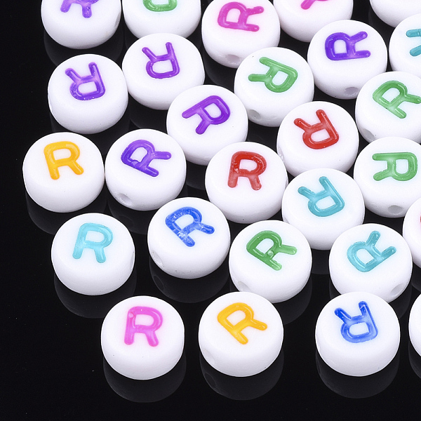 PandaHall Initial Acrylic Beads, Horizontal Hole, Flat Round, Mixed Color, Letter.R, 7x3.5~4mm, Hole: 1.2mm, about 3700pcs/500g Acrylic..., Multicolor
PandaHall Initial Acrylic Beads, Horizontal Hole, Flat Round, Mixed Color, Letter.R, 7x3.5~4mm, Hole: 1.2mm, about 3700pcs/500g Acrylic..., Multicolor