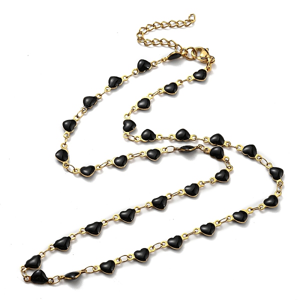 PandaHall Ion Plating(IP) Golden 304 Stainless Steel Heart Link Chain Necklaces, with Enamel, Black, 17.72~17.91 inch(45~45.5cm) 304...
PandaHall Ion Plating(IP) Golden 304 Stainless Steel Heart Link Chain Necklaces, with Enamel, Black, 17.72~17.91 inch(45~45.5cm) 304...