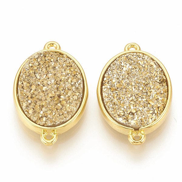 PandaHall Druzy Resin Links connectors, with Golden Tone Brass Findings, Oval, Champagne Yellow, 22x14x4~5mm, Hole: 1mm Brass+Resin Oval...
PandaHall Druzy Resin Links connectors, with Golden Tone Brass Findings, Oval, Champagne Yellow, 22x14x4~5mm, Hole: 1mm Brass+Resin Oval...