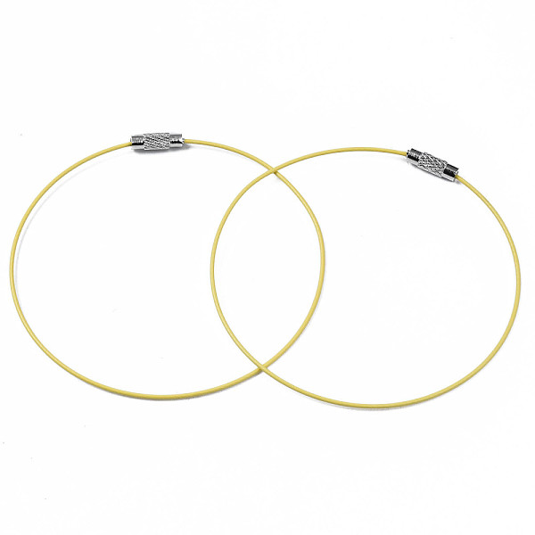PandaHall Steel Wire Bracelet Cord DIY Jewelry Making, with Brass Screw Clasp, Yellow, 225x1mm Steel Yellow
PandaHall Steel Wire Bracelet Cord DIY Jewelry Making, with Brass Screw Clasp, Yellow, 225x1mm Steel Yellow