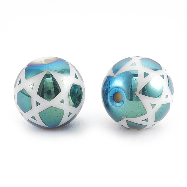 PandaHall Electroplate Glass Beads, for Jewish, Round with Star of David, Green Plated, 10x9.5~10mm, Hole: 1.2mm, 200pcs/bag Glass Star
PandaHall Electroplate Glass Beads, for Jewish, Round with Star of David, Green Plated, 10x9.5~10mm, Hole: 1.2mm, 200pcs/bag Glass Star