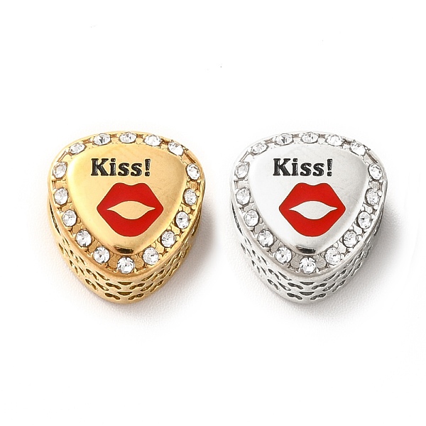 PandaHall 304 Stainless Steel European Beads, Large Hole Beads, with Rhinestone and Enamel, Teardrop & Word Kiss, Mixed Color, 11.7x12x8.2mm..., Red
PandaHall 304 Stainless Steel European Beads, Large Hole Beads, with Rhinestone and Enamel, Teardrop & Word Kiss, Mixed Color, 11.7x12x8.2mm..., Red