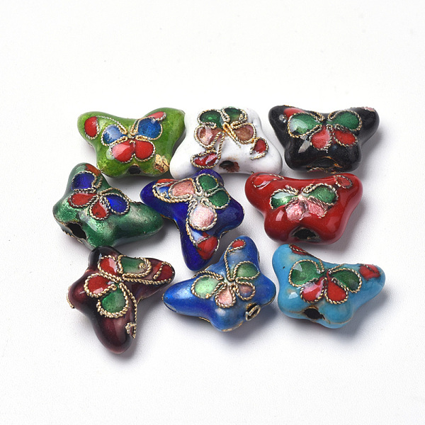 PandaHall Handmade Cloisonne Beads, Flower, Mixed Color, 15x10~11x6~7mm, Hole: 1.5mm Brass Butterfly Multicolor
PandaHall Handmade Cloisonne Beads, Flower, Mixed Color, 15x10~11x6~7mm, Hole: 1.5mm Brass Butterfly Multicolor