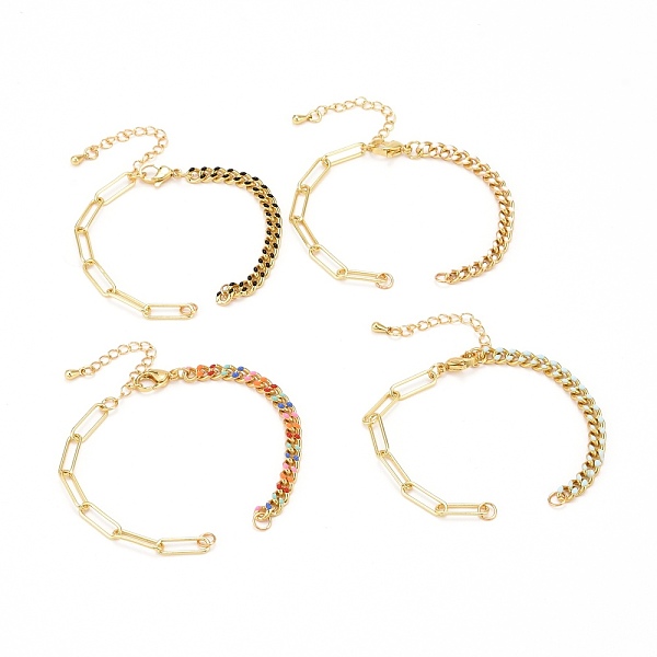 PandaHall Brass Enamel Chain Bracelet Making, with Curb Chain & Paperclip Chains, Mixed Color, Golden, 6-1/2~7 inch(16.5~17.7cm) Brass..., Multicolor
PandaHall Brass Enamel Chain Bracelet Making, with Curb Chain & Paperclip Chains, Mixed Color, Golden, 6-1/2~7 inch(16.5~17.7cm) Brass..., Multicolor