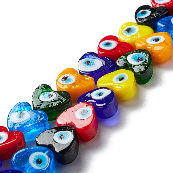 PandaHall Handmade Evil Eye Lampwork Beads, Heart, Mixed Color, 14.5~15x15.5~16x6.5~7.5mm, Hole: 1~1.6mm, about 25pcs/strand, 14.02~13.66..., Multicolor
PandaHall Handmade Evil Eye Lampwork Beads, Heart, Mixed Color, 14.5~15x15.5~16x6.5~7.5mm, Hole: 1~1.6mm, about 25pcs/strand, 14.02~13.66..., Multicolor