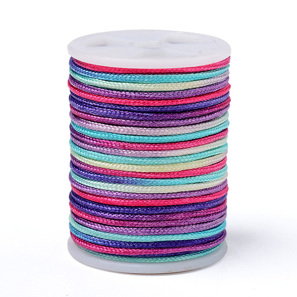 PandaHall Segment Dyed Polyester Thread, Braided Cord, Colorful, 1.5mm, about 5.46 yards(5m)/roll Polyester
PandaHall Segment Dyed Polyester Thread, Braided Cord, Colorful, 1.5mm, about 5.46 yards(5m)/roll Polyester