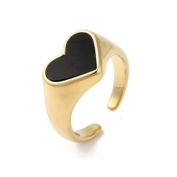 PandaHall Shell Heart Open Cuff Ring for Women, 304 Stainless Steel Finger Ring, Real 18K Gold Plated, Black, 11mm, Inner Diameter...
PandaHall Shell Heart Open Cuff Ring for Women, 304 Stainless Steel Finger Ring, Real 18K Gold Plated, Black, 11mm, Inner Diameter...