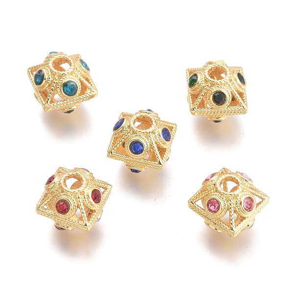 PandaHall Brass Micro Pave Cubic Zirconia Beads, Hollow, Bicone, Real 18K Gold Plated, Mixed Color, 8.7x9x9mm, Hole: 2.1mm Brass+Cubic..., Multicolor
PandaHall Brass Micro Pave Cubic Zirconia Beads, Hollow, Bicone, Real 18K Gold Plated, Mixed Color, 8.7x9x9mm, Hole: 2.1mm Brass+Cubic..., Multicolor