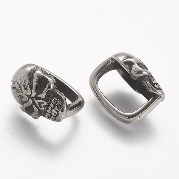 PandaHall 304 Stainless Steel Slide Charms, Skull, Antique Silver, 16x10.5x13mm, Hole: 7x12mm 304 Stainless Steel Skull
PandaHall 304 Stainless Steel Slide Charms, Skull, Antique Silver, 16x10.5x13mm, Hole: 7x12mm 304 Stainless Steel Skull