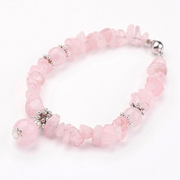 PandaHall Natural Rose Quartz Beaded Bracelets, with Brass Magnetic Clasp, 7-1/8 inch(18cm) Rose Quartz
PandaHall Natural Rose Quartz Beaded Bracelets, with Brass Magnetic Clasp, 7-1/8 inch(18cm) Rose Quartz