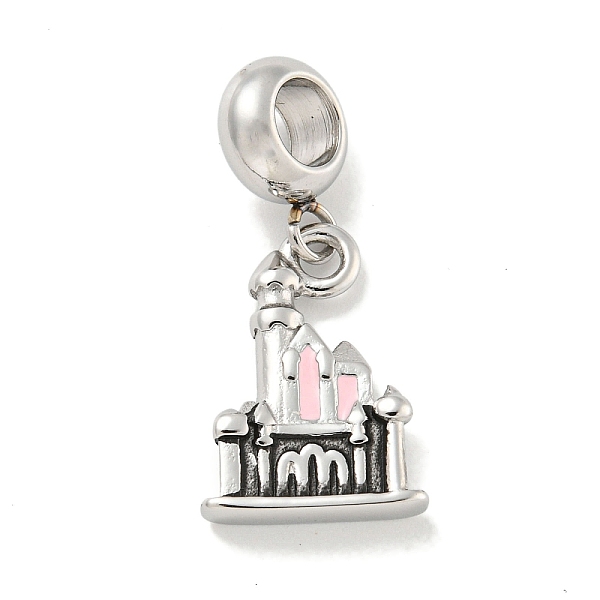 PandaHall 304 Stainless Steel Pink Enamel European Dangle Charms, Castle Large Hole Pendants, Stainless Steel Color, 26mm, Hole: 4.5mm...
PandaHall 304 Stainless Steel Pink Enamel European Dangle Charms, Castle Large Hole Pendants, Stainless Steel Color, 26mm, Hole: 4.5mm...