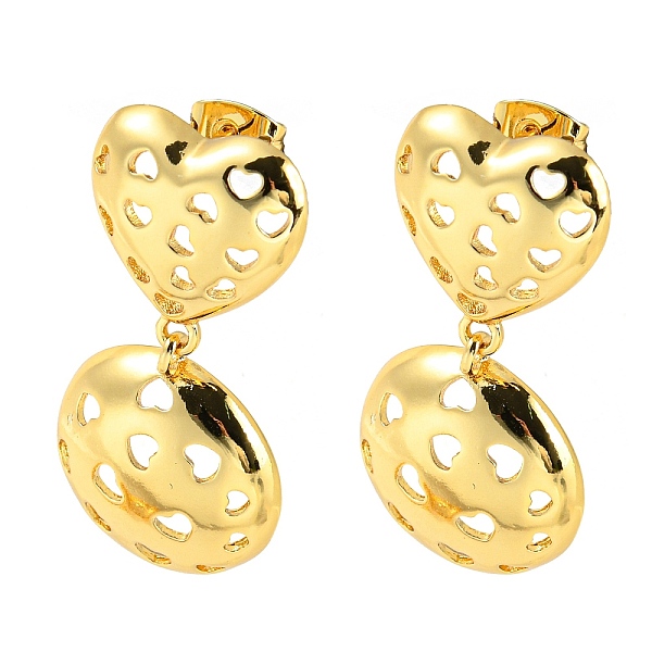 PandaHall Hollow Heart Brass Dangle Stud Earrings, Long-Lasting Plated, Cadmium Free & Lead Free, Real 18K Gold Plated, 35x18mm Brass Heart
PandaHall Hollow Heart Brass Dangle Stud Earrings, Long-Lasting Plated, Cadmium Free & Lead Free, Real 18K Gold Plated, 35x18mm Brass Heart