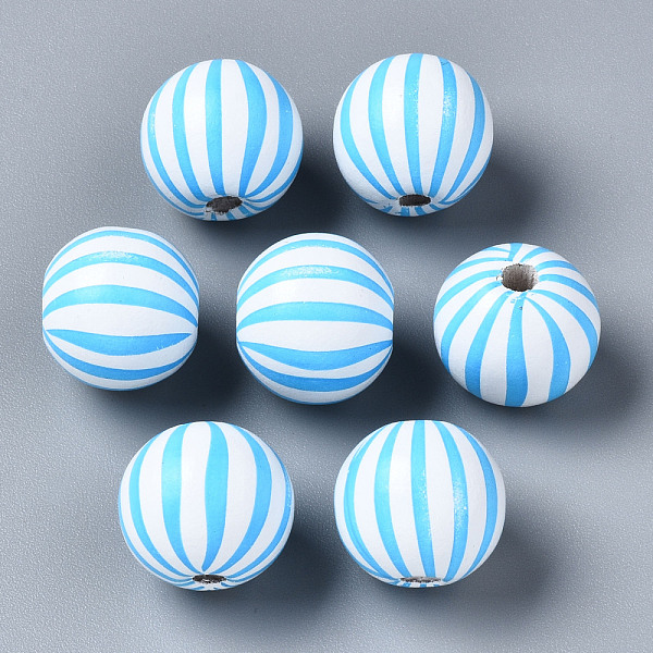 PandaHall Painted Natural Wood European Beads, Large Hole Beads, Printed, Round with Stripe, Light Sky Blue, 16x15mm, Hole: 4mm Wood Round
PandaHall Painted Natural Wood European Beads, Large Hole Beads, Printed, Round with Stripe, Light Sky Blue, 16x15mm, Hole: 4mm Wood Round