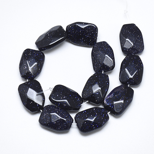 PandaHall Synthetic Blue Goldstone Beads Strands, Faceted, Calabash, 16~16.5x12x6mm, Hole: 1mm, about 12pcs/strand, 7.8 inch Blue Goldstone...
PandaHall Synthetic Blue Goldstone Beads Strands, Faceted, Calabash, 16~16.5x12x6mm, Hole: 1mm, about 12pcs/strand, 7.8 inch Blue Goldstone...