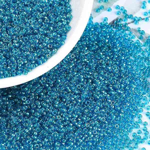 PandaHall MIYUKI Round Rocailles Beads, Japanese Seed Beads, (RR3537) Fancy Lined Teal Blue, 15/0, 1.5mm, Hole: 0.7mm, about 27777pcs/50g..., Cyan
PandaHall MIYUKI Round Rocailles Beads, Japanese Seed Beads, (RR3537) Fancy Lined Teal Blue, 15/0, 1.5mm, Hole: 0.7mm, about 27777pcs/50g..., Cyan