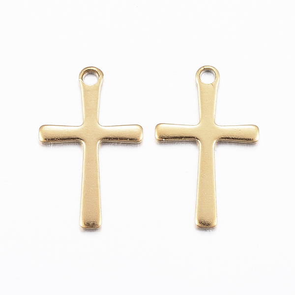 PandaHall Ion Plating(IP) 304 Stainless Steel Charms, Cross Pendants, Golden, 15.5x9.5x0.8mm, Hole: 1mm 304 Stainless Steel Cross
PandaHall Ion Plating(IP) 304 Stainless Steel Charms, Cross Pendants, Golden, 15.5x9.5x0.8mm, Hole: 1mm 304 Stainless Steel Cross