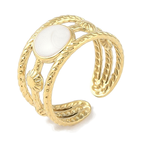 PandaHall Ion Plating(IP) 304 Stainless Steel Enamel Flat Round Cuff Finger Rings, Wide Open Rings for Women, Real 18K Gold Plated, 10.5mm..., White
PandaHall Ion Plating(IP) 304 Stainless Steel Enamel Flat Round Cuff Finger Rings, Wide Open Rings for Women, Real 18K Gold Plated, 10.5mm..., White