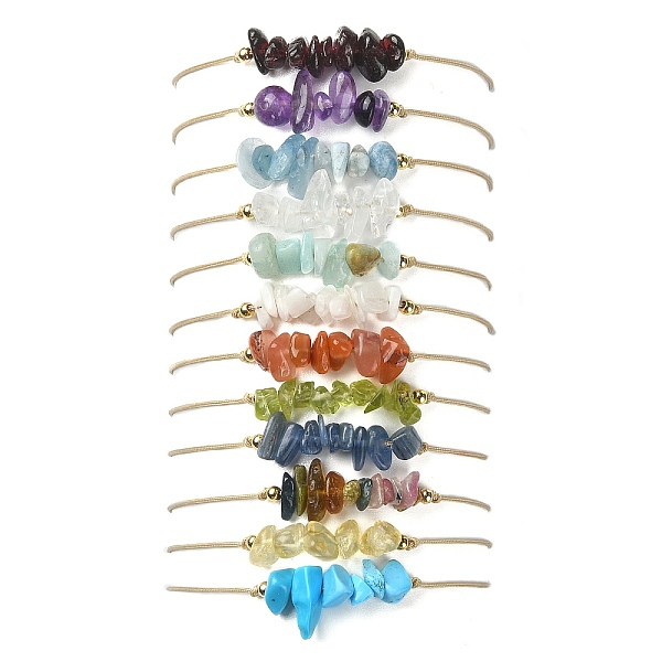 PandaHall 12Pcs 12 Style Natural & Synthetic Mixed Gemstone Chips Braided Bead Bracelets Set, Nylon Cords Adjustable Bracelets, Inner...
PandaHall 12Pcs 12 Style Natural & Synthetic Mixed Gemstone Chips Braided Bead Bracelets Set, Nylon Cords Adjustable Bracelets, Inner...