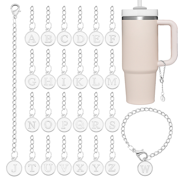 PandaHall Letter Alloy Enamel Pendant Deocrations, Iron Curb Chains and Alloy Lobster Claw Clasps Charm, Letter A~Z, 135mm, 26pcs/set..., White
PandaHall Letter Alloy Enamel Pendant Deocrations, Iron Curb Chains and Alloy Lobster Claw Clasps Charm, Letter A~Z, 135mm, 26pcs/set..., White