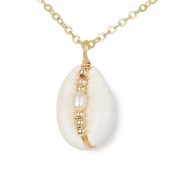 PandaHall Natural Shell Pendant Necklace with Brass Cable Chains, Golden, 18.11 inch(46cm) Shell Shell Shape White
PandaHall Natural Shell Pendant Necklace with Brass Cable Chains, Golden, 18.11 inch(46cm) Shell Shell Shape White
