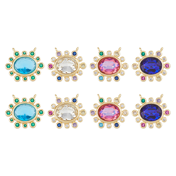 PandaHall DICOSMETIC 8Pcs 4 Colors Brass Cubic Zirconia 2-Loop Pendants, Oval Charm, Faceted, Cadmium Free & Nickel Free & Lead Free, Real..., Multicolor
PandaHall DICOSMETIC 8Pcs 4 Colors Brass Cubic Zirconia 2-Loop Pendants, Oval Charm, Faceted, Cadmium Free & Nickel Free & Lead Free, Real..., Multicolor